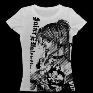 White Anime Graphic Women’s  T-Shirt